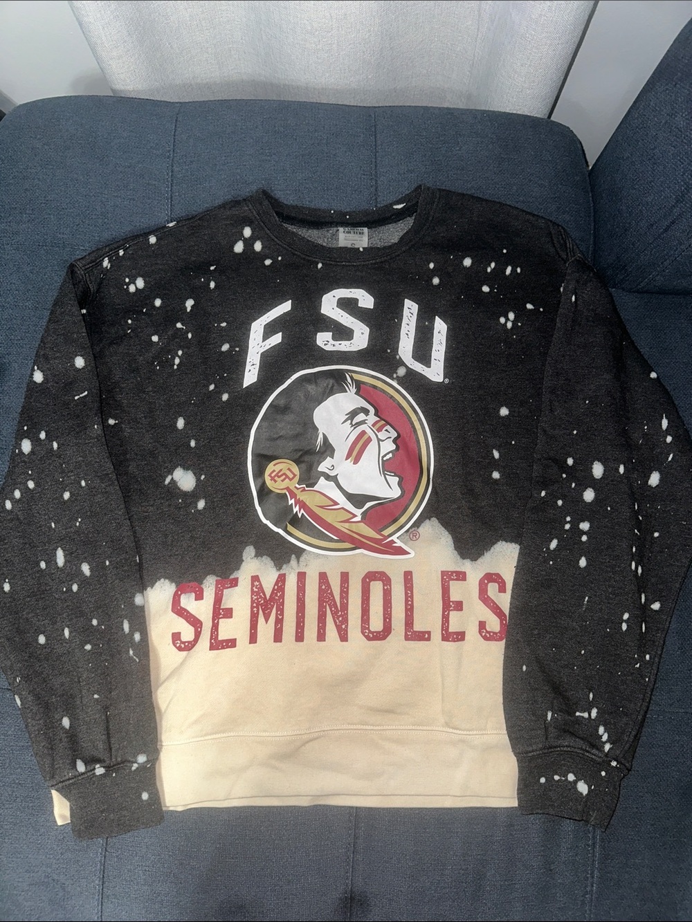 FSU Seminoles Black and Cream Crewneck Sweatshirt
